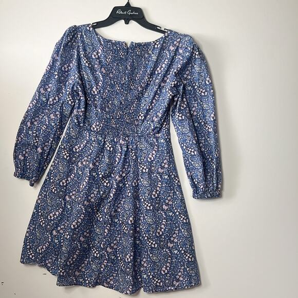 J.CREW LIBERTY FABRIC SWEETHEART SMOCKED FLORAL PUFF SLEEVES DRESS SIZE 4 - Picture 2 of 10